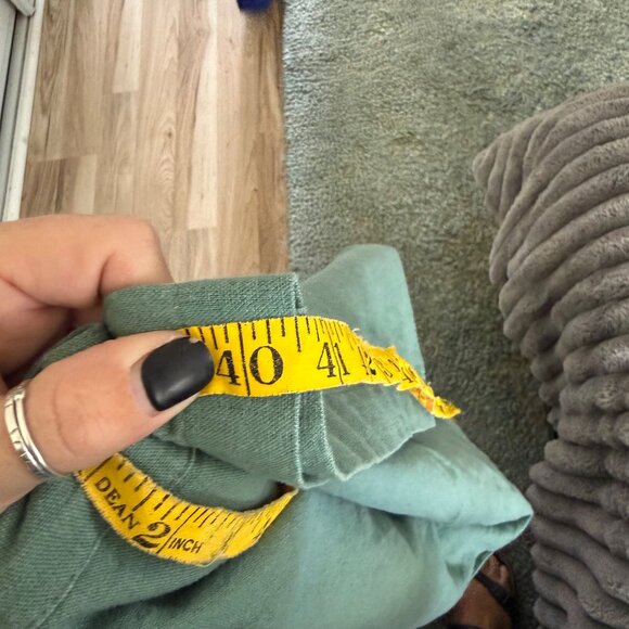 7 For All Mankind Green Linen Cargo Wide Leg Pants Sz L - Picture 6 of 6